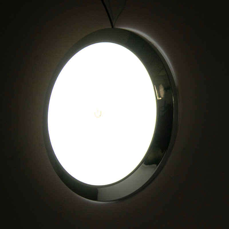 Ultra-fino Iluminador Redondo LED Luz Interior, RV Sojourn Trailer, Modificação Acessórios com Switch, 12V, 24V, 10W