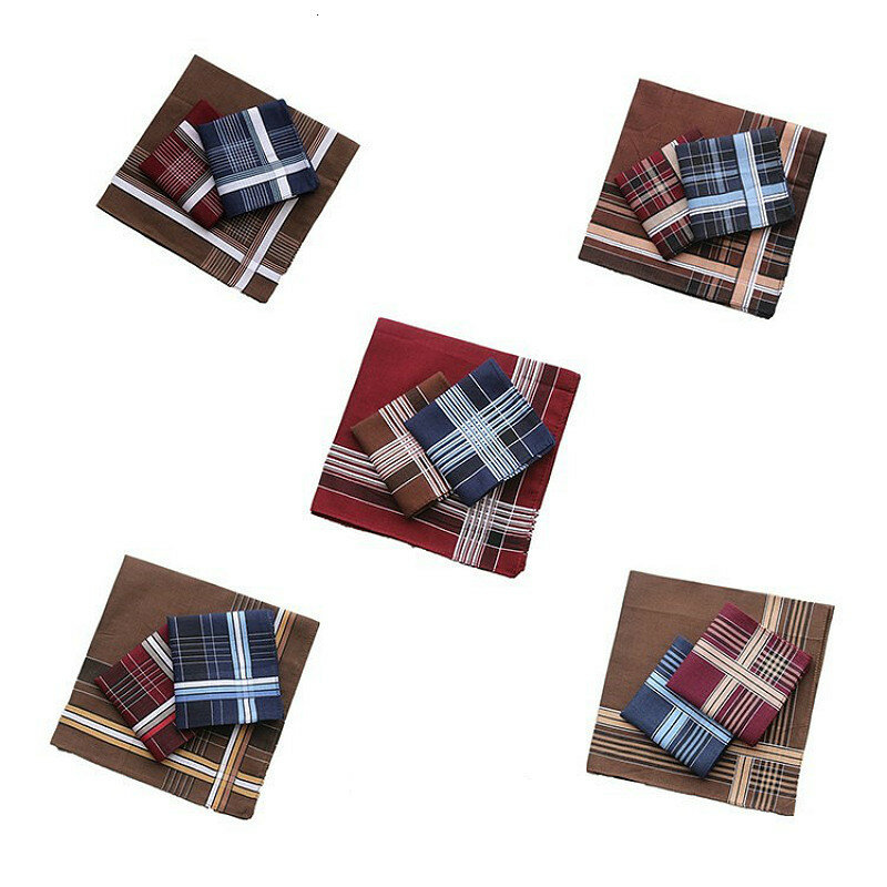 Клетчатый хлопковый Платок для мужчин, квадратный шарф в винтажном стиле для пожилых, мягкая пропитка, маленький подарок для детей в стиле Харадзюку