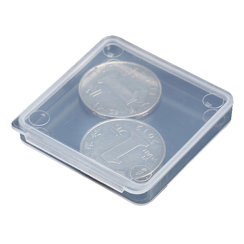Mini Kunststoff quadratische klare Perlen Aufbewahrung behälter Box zum Sammeln von kleinen Gegenständen, Perlen, Schmuck, Handwerk 4,7x4,7x0,8 cm