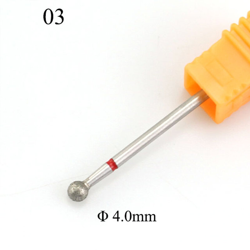 1Pc diamentowa wiertarka do paznokci Ball obrotowy Bit Eletric frez pliki 5.0mm Manicure Burr skórek czyste polskie akcesorium