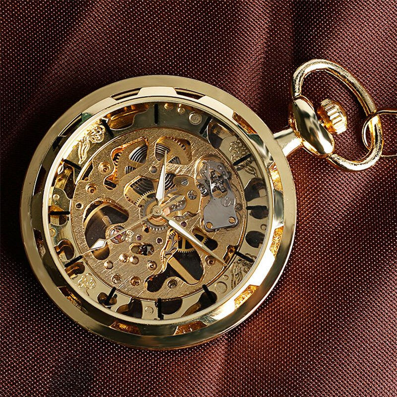 Montre de poche mécanique avec modules creux à face ouverte transparente, horloge vintage, remontage manuel, cadeau d'anniversaire