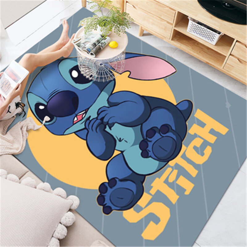 80x160cm Disney Stitch Baby Playmat Thick Carpet Living Room Area Carpet Bedroom Bedside Rug Crawling Mat Home Decoration