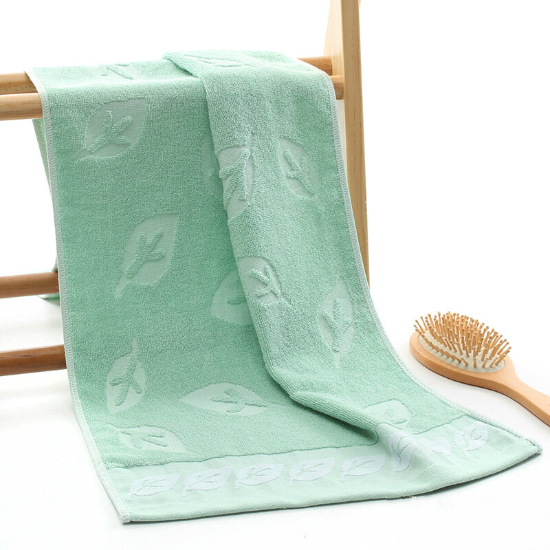 40x95 ซม.ผ้าฝ้าย Leaf Pattern Home Travel ยาว Washcloth ห้องน้ำผ้าเช็ดตัวชายหาดยิมโยคะผ้าเช็ดตัวเหงื่อคู่ของขวัญ