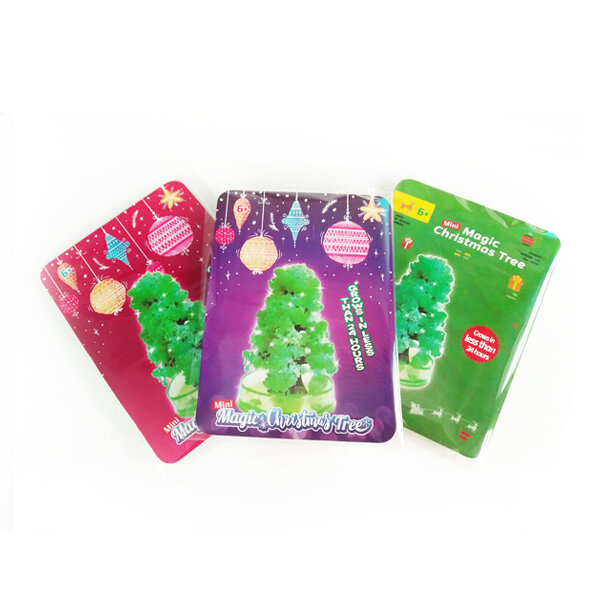 Mini árboles de papel de cultivo mágico verde para niños, árbol de Navidad de 9x6cm, novedad, 2020