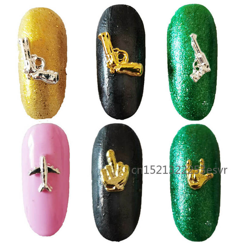 20pcs Alloy Nail Art Rhinestones Mixed charms Manicure Golden nails decorations DIY Bling Japanese accessories