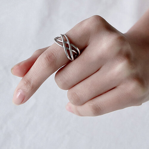 Fala koreański mody Punk Knuckle projektant kciuk duży palec 925 srebro pierścionki dla kobiet proste Chunky biżuteria