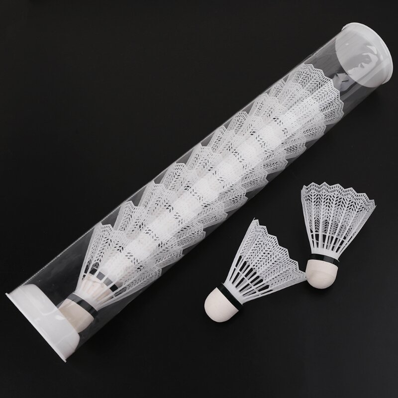 Petecas de plástico Badminton branco, camisa multicolor, acessórios esportivos, interior e exterior, ginásio, 12PCs