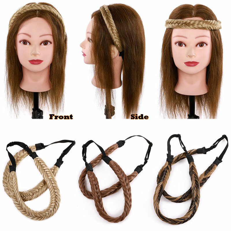 S-noilite синтетические косички рыбьей косы твист эластичная повязка на голову с регулируемым поясом женский стиль волос плетеная повязка на голову