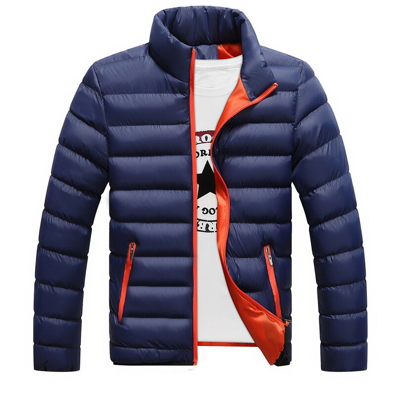 男性用の厚手のコットンジャケット,カジュアルな冬用ジャケット,抵抗力のあるスタンドカラー,防風,新しい