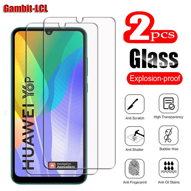 2Pcs Original Protective Tempered Glass For Huawei Y6p 6.3" HuaweiY6p MED-LX9, MED-LX9N Screen Protective Protector Cover Film