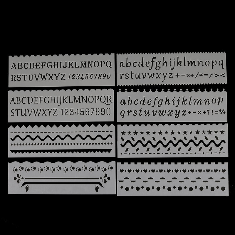 Letter Wave Shaped DIY Craft Hollow Layering Stencil For Wall Painting Scrapbooking Stamping Album Decorative Embossing Template