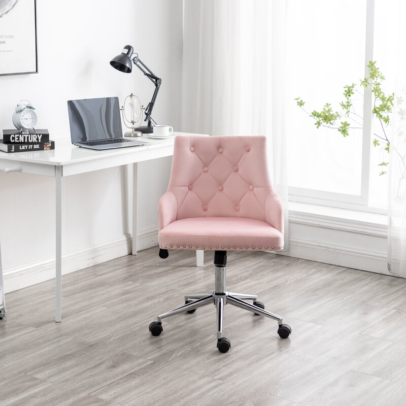 Meble domowe krzesło biurowe z wysokim oparciem krzesło biurowe nowoczesny Design aksamitne biurko krzesło biurowe z ramionami w sypialni studyjnej