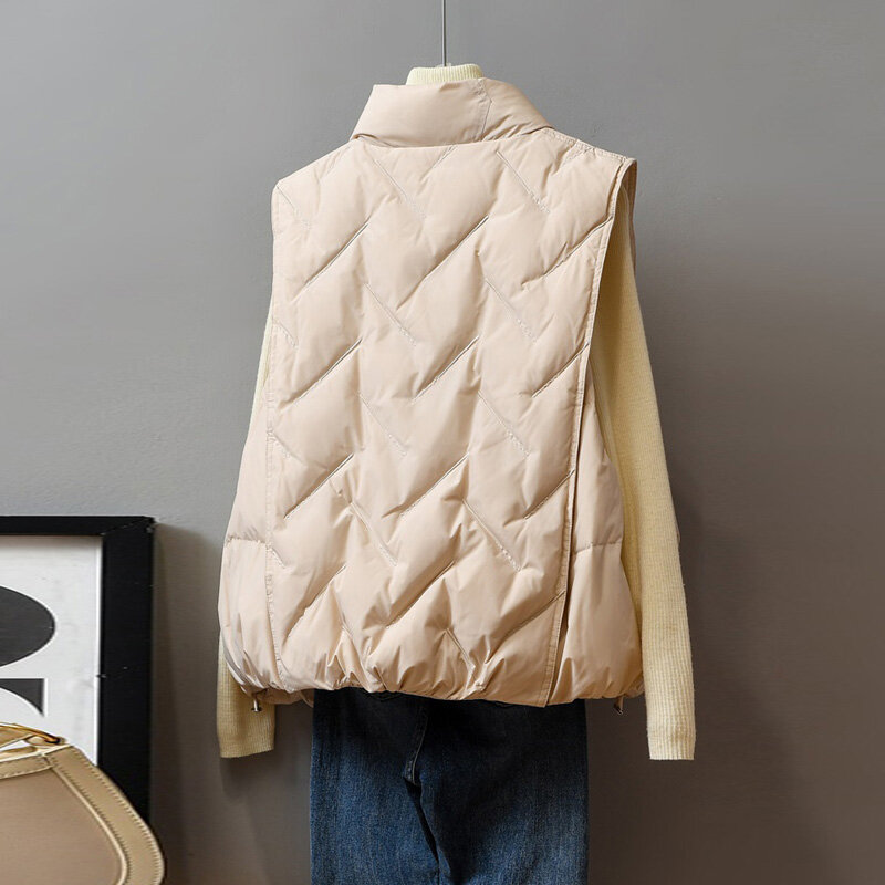 Colete bordado feminino, jaqueta curta com decote v sem mangas para outono e inverno 2021