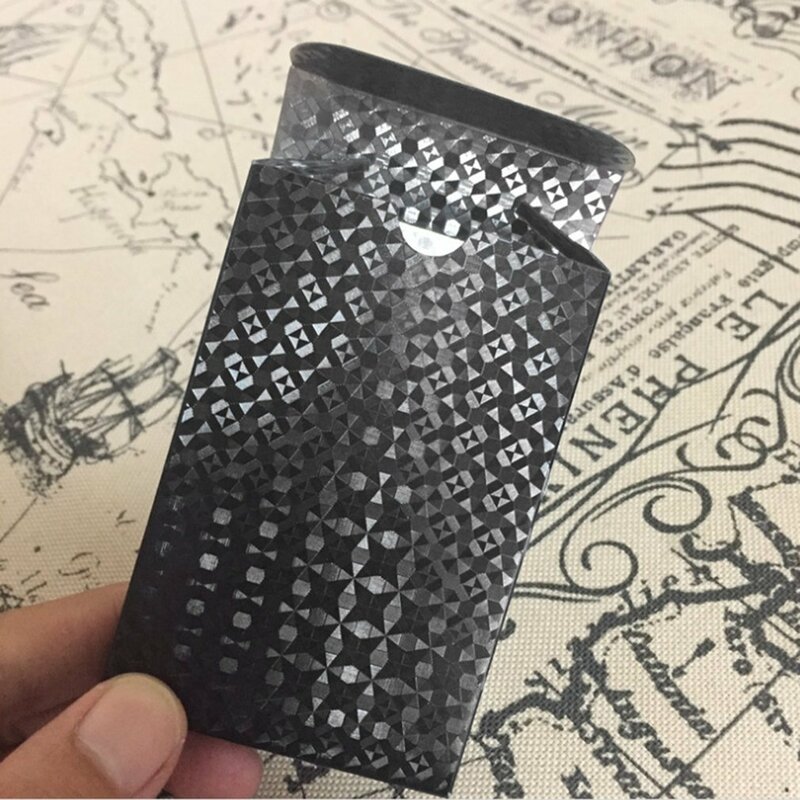 54pcs/pack Fashion Gold Foil Poker Novelty Collection Waterproof PVC Plastic Playing Cards Set Solid Color Black Board Game
