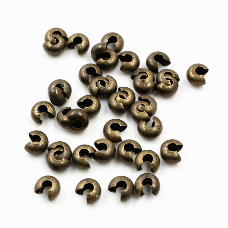 100 unids/lote redondo de cobre cubre crimpado final de 3 4 5mm tapón espaciador perlas para la fabricación de la joyería DIY resultados suministros