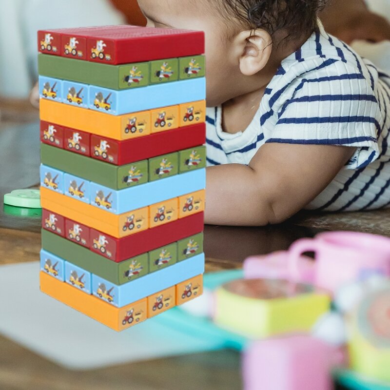 Kids Table Stacked Blocks Set Toys Cube Stacking Toys Creative Games Tool Fun Baby Indoor Toddlers Best Toys