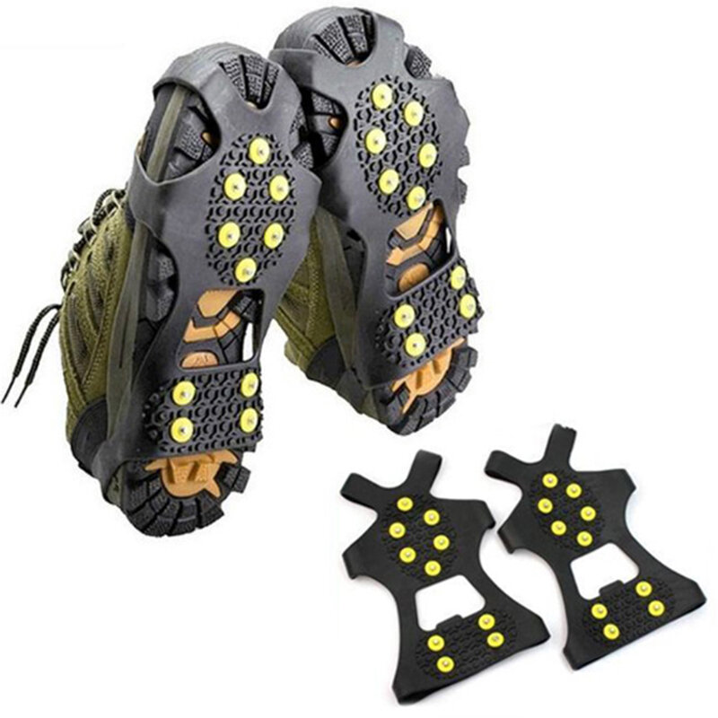 10 Tooth Anti-Skid Crampons Snow Ice Climbing Mountaineering Rock Climbing Snowfield Non-slip Pads Set Shoe Spikes Grips