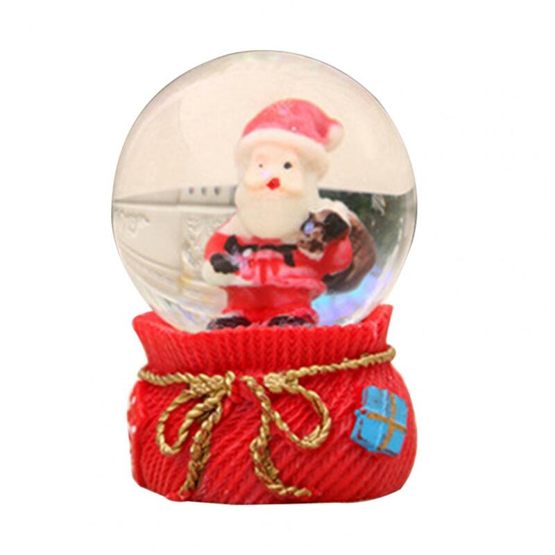 Globo de neve de vidro requintado brilhante artesanato árvore de natal papai noel boneco de neve bola de vidro 3d dos desenhos animados ornamentos de natal