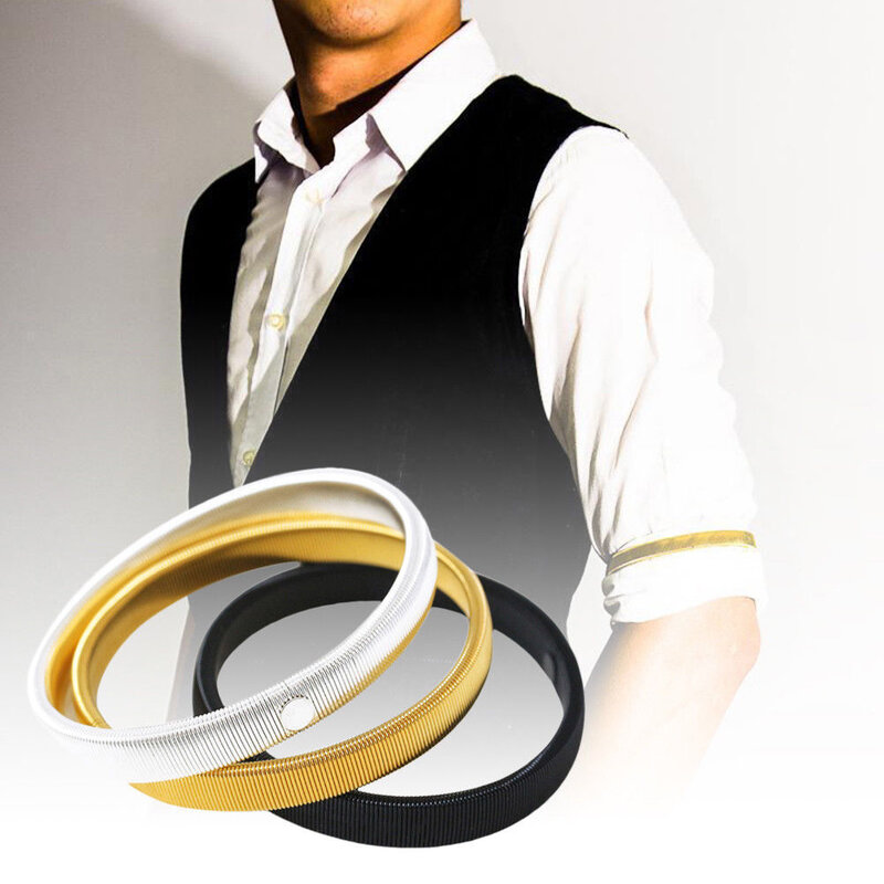 Moda opaska na rękę koszulka żeńska rękawy uchwyty metalowe przytrzymaj podwiązka Shroud Ring mężczyźni bransoletka elastyczna opaska na ramię