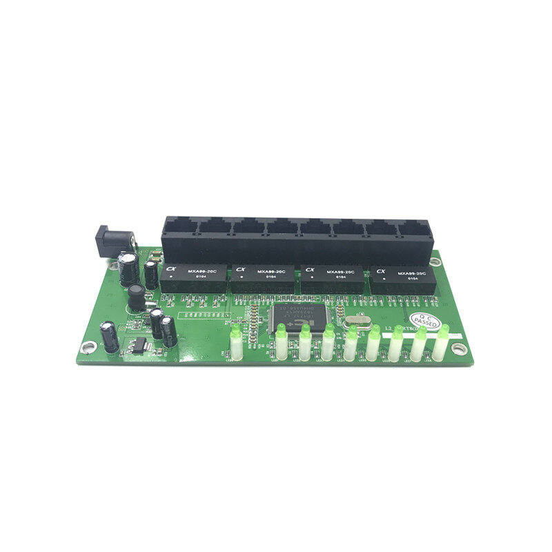 OEM 10 / 100mbps RJ45 8 Port Fast Ethernet Switch module Lan Hub US EU Plug 5v Adapter Power Supply Network Switch motherboard