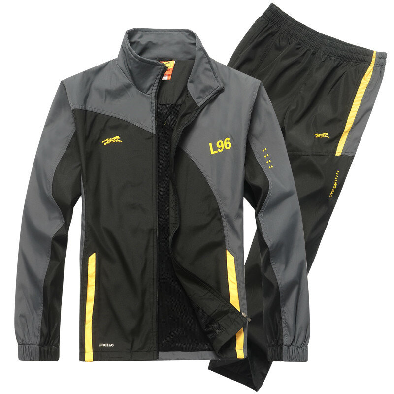Conjunto nova primavera outono homens sportswear 2 peça conjunto esportivo terno jaqueta + calça de moletom masculino marca de roupas de moda agasalho dos homens