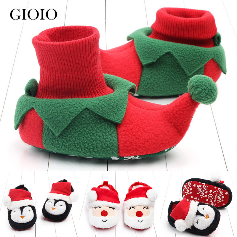 Обувь для новорожденных, малышей, начинающих ходить, Зимняя Теплая обувь, Рождество, Рождество, обувь для косплея, для новорожденных, новый год