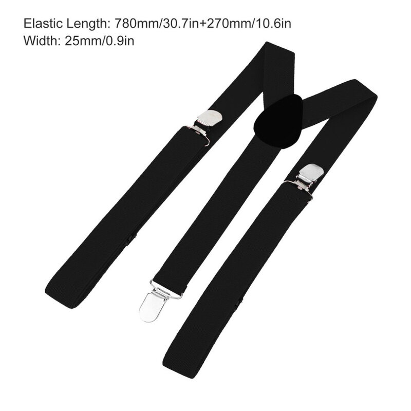 Suspensório elástico de tiras ajustável simples, para adultos, mulheres, homens, formato em y, de 3 grampos, calças, novo 2020