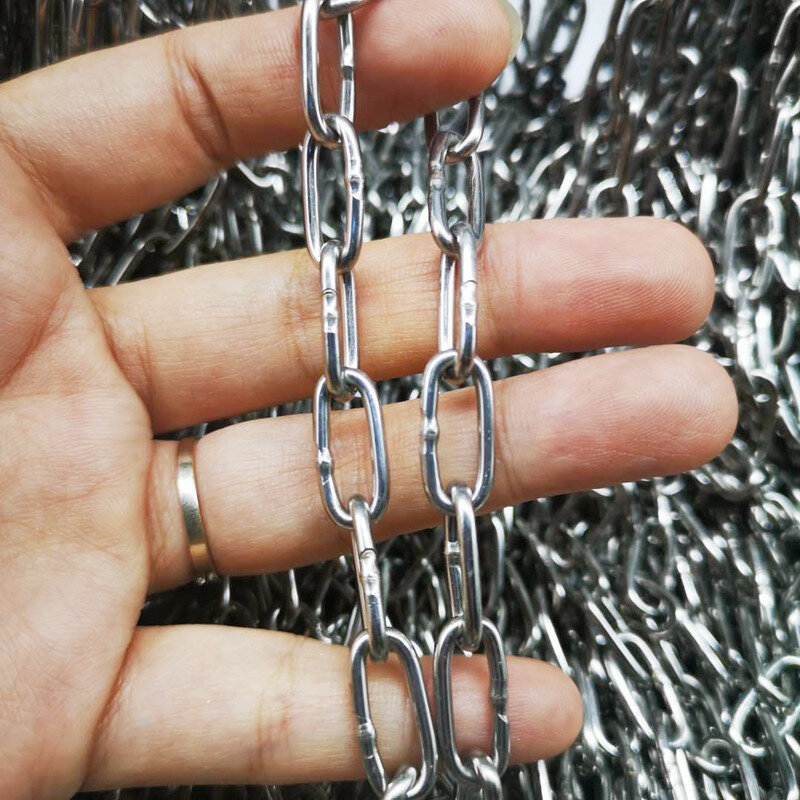Gewone 304 Roestvrij Staal 2Mm Diameter Lange Link Chain Lifting Chain Industrie Gelaste Binding Keten