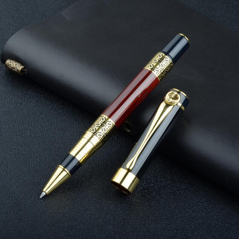 التصميم الكلاسيكي العلامة التجارية كامل المعادن الأسطوانة قلم حبر جاف مكتب التنفيذي رجال الأعمال الكتابة القلم شراء 2 إرسال هدية