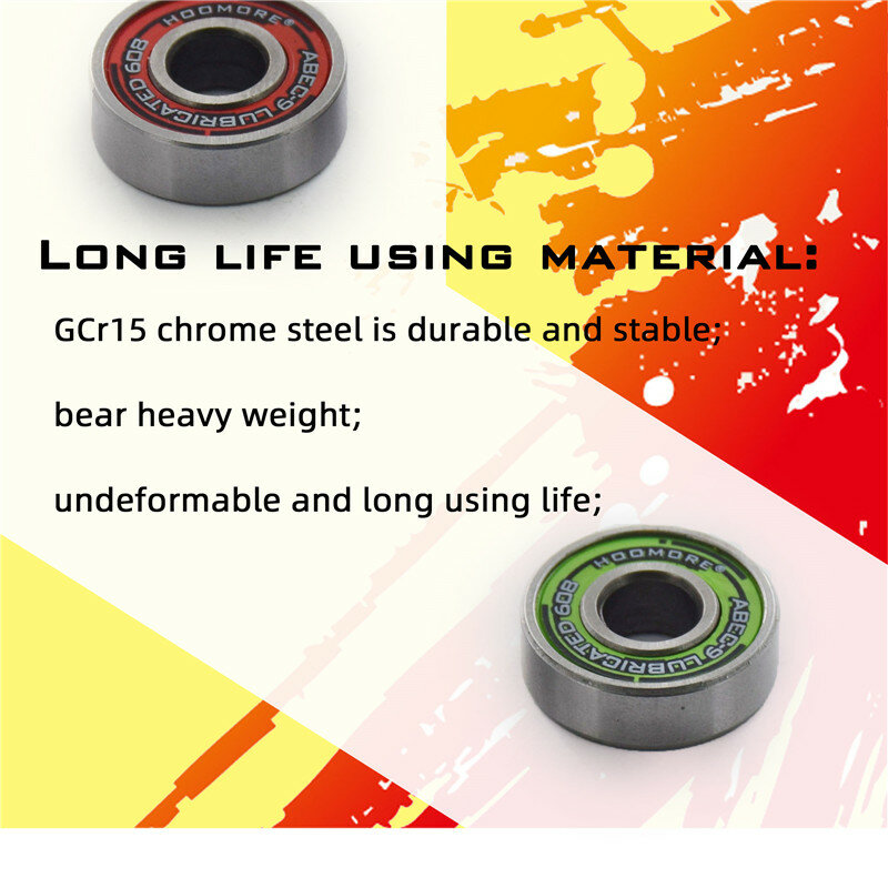 HOOMORE ABEC-9 oiled skating bearing 608rs Hub ILQ-9 smooth low-resistance for roller skates inline patines scooter skate board