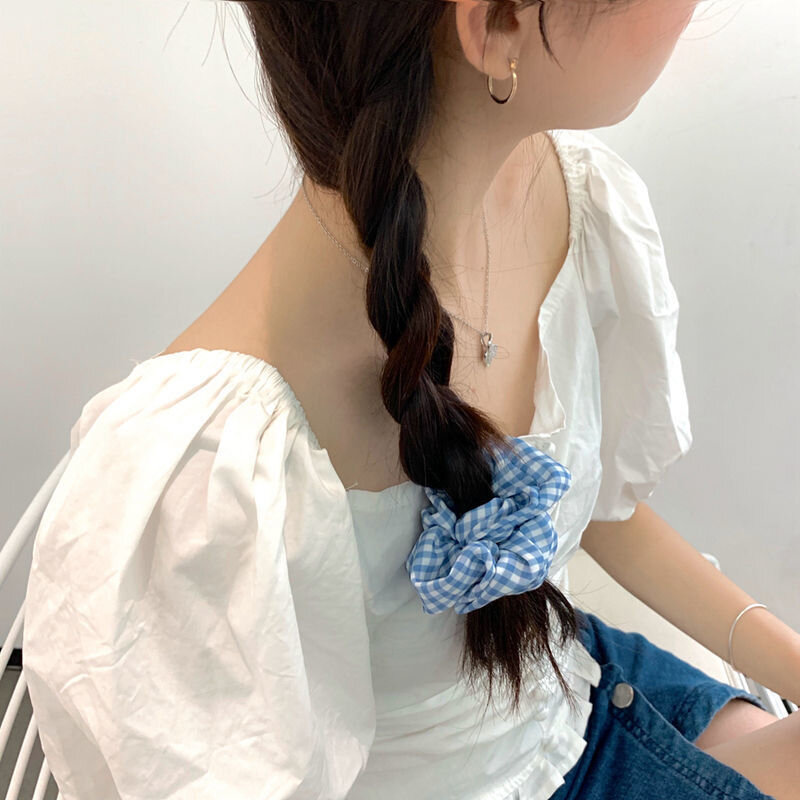 Korea Zachte Vrouwen Haar Chouchou Elastische Haarbanden Kerst Elastische Hair Ties Paardenstaart Paars Effen Kleur Accessoires