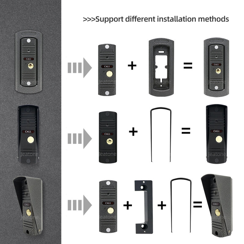 Jeatone Tuya Smart Video Intercom Taste Türklingel Unterstützung WiFi Fernbedienung entsperren Tür Telefon mit Kamera 84201 schwarz
