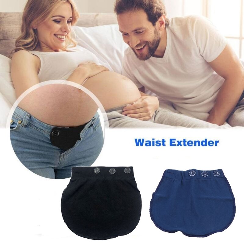 Cinturón elástico de maternidad para embarazo, alargador de cintura, botón, pantalones sueltos