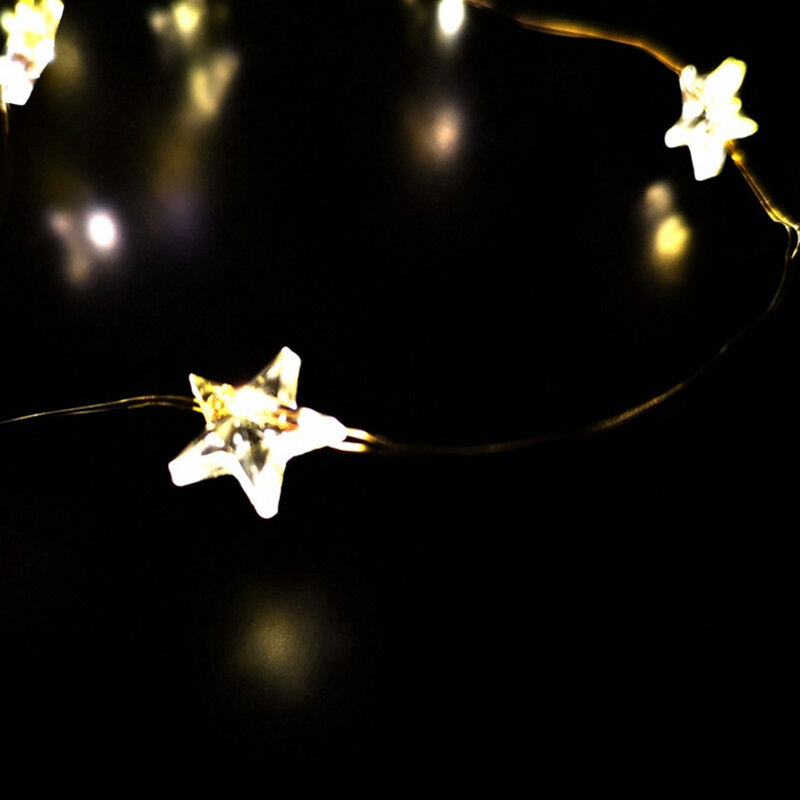 20LED 40Led gwiazda świetlna Led 2m 4m łańcuchy świetlne ciepły biały lampki choinkowe na baterie na festiwal dekoracja na przyjęcie ślubne