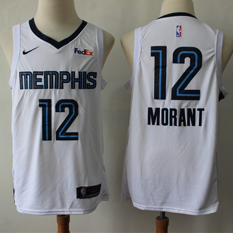 Мужская баскетбольная майка NBA Memphis Grizzlies #12 Ja Morant, Оригинальная футболка Swingman с вышивкой