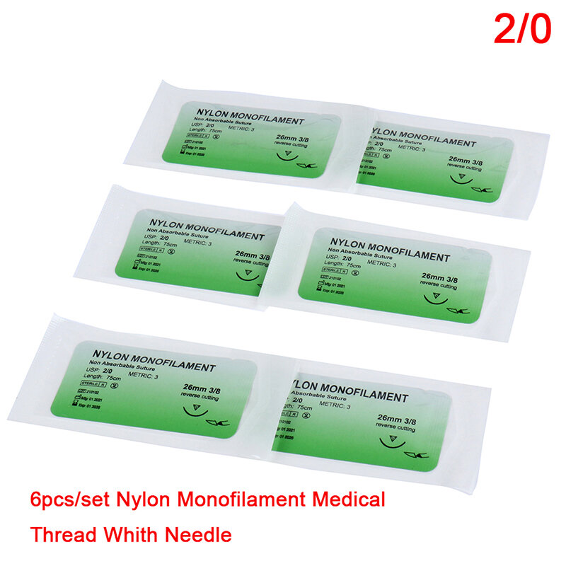 Outil de suture monofilament en nylon pour générateurs médicaux, non uniquement, fil médical, 6 pièces, 2/0, 3/0, 4/0