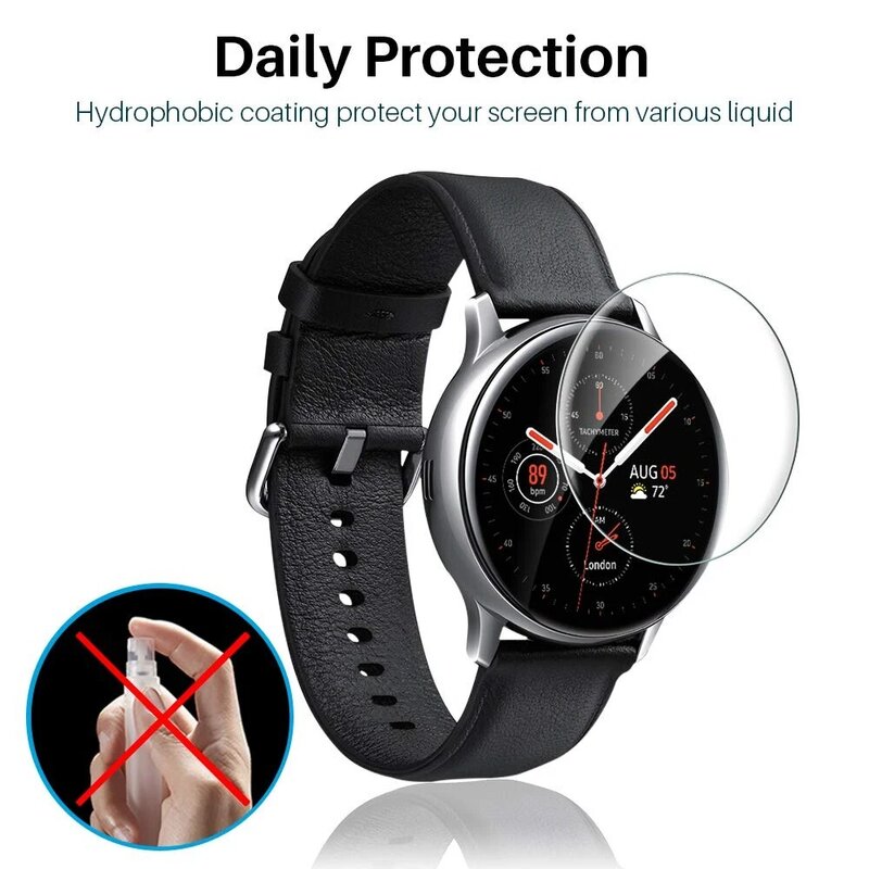 واقي شاشة لهاتف Samsung Galaxy Watch Active 2 ، شفاف ، عالي الدقة ، مضاد للخدش ، خالي من الفقاعات ، فيلم TPU مرن لـ Active2 ، 40 مللي متر ، 44 مللي متر