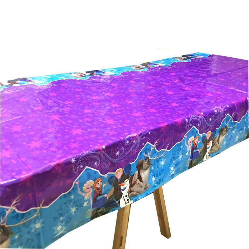 180*108cm Frozen Disposable Tablecloth Party Decoration Anna Elsa Queen Children's Birthday Party Props Venue Layout Decoration