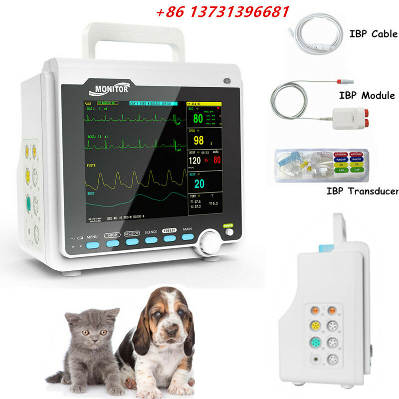 Monitor do paciente 6 dos multi-parâmetros dos sinais vitais do contec com veterinário ibp cms6000
