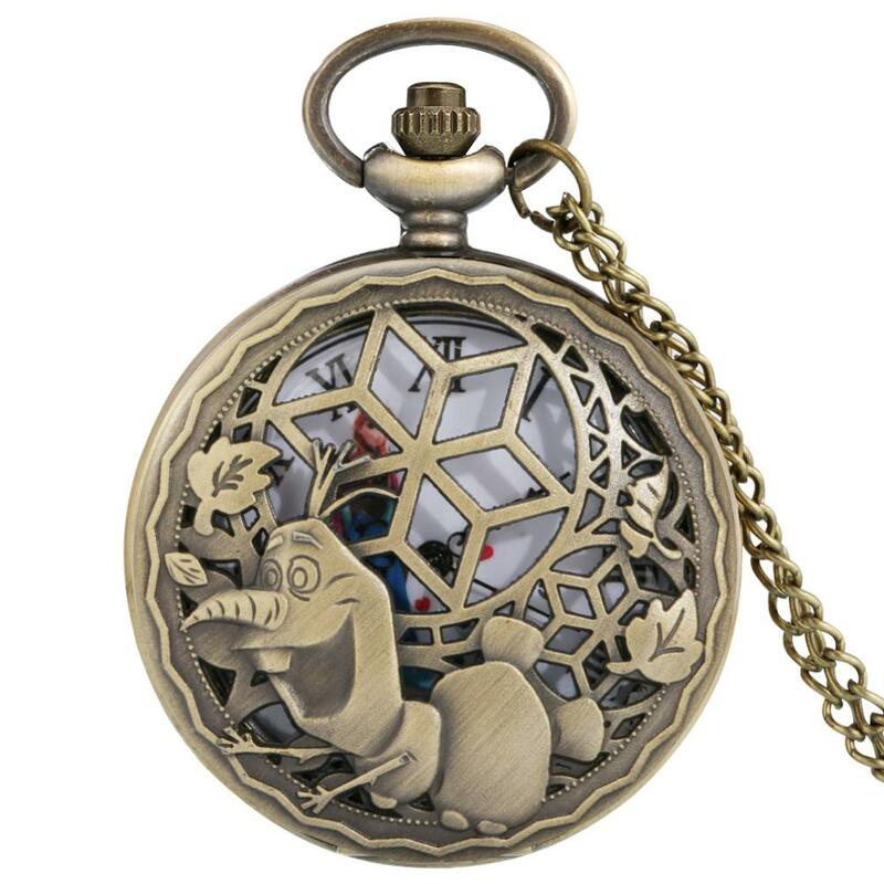 Reloj de bolsillo de cuarzo con diseño de insectos de bronce antiguo, cubierta de hoja hueca, suéter Retro, collar, colgante, recuerdo, FOB, regalo