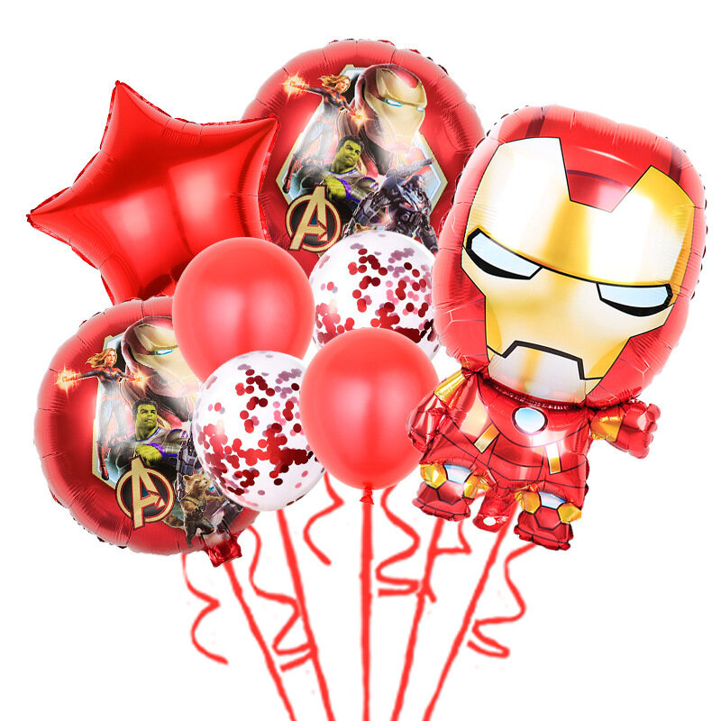 8Pcs Avengers Superhero Party Balloons Cartoon Captain Iron Spider Balloon Baby Shower Birthday Party Decorations Kids Toy Gifts