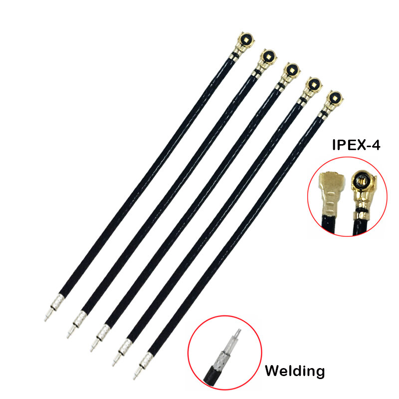 10PCS IPX4 MHF4 Feminino Jack Pigtail RF0.81 Cabo 0.8mm Conector de Extensão de Cabeça Única Solda M.2 NGFF 4G 5G módulo sem fio