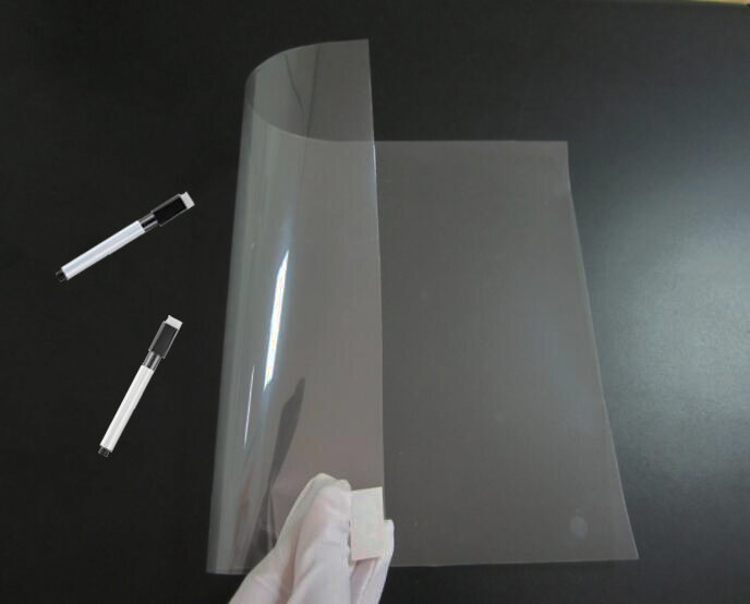 Tablero de escritura de película transparente autoadhesiva A4, tablero de borrado en seco para pared, mesa de vidrio, escritorio, tablero de anuncios transparente, palo de tablero de pared