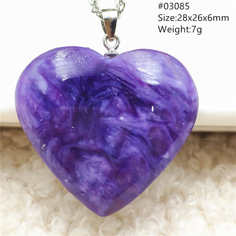 Natural Purple Charoite Heart Pendant Gemstone Russia Charoite Beads Women Silver Water Drop Beads Charoite Jewelry AAAAA