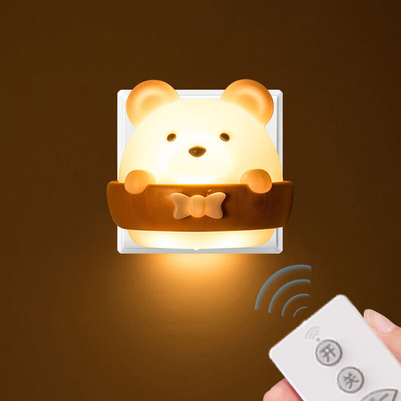 Lámpara LED de pared con recarga USB, luz nocturna con Control remoto, regalo para bebés y niños