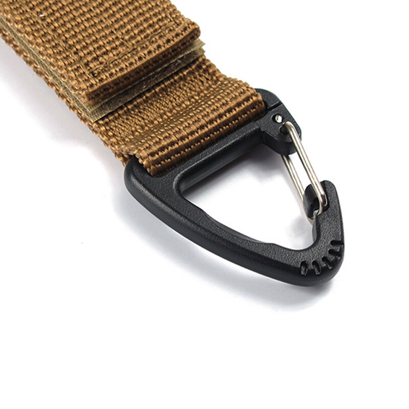 3pcs Nylon Tactical Gear Clip Band Carabiner Keychain Belt Webbing with Strap Military Utility Hanger Key Chain Hook for Outdoor