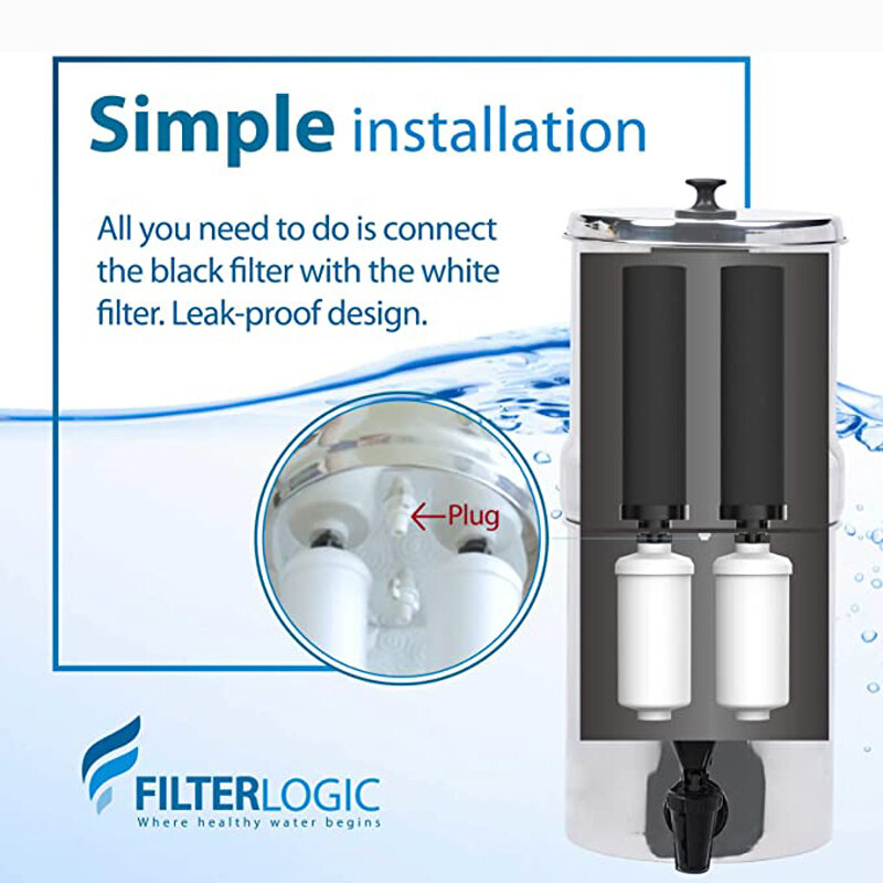 Élément de purification BB9-2 remplacement BB9-2 filtre à eau noire remplacement BB9-2 filtre à eau noire Pack de 2