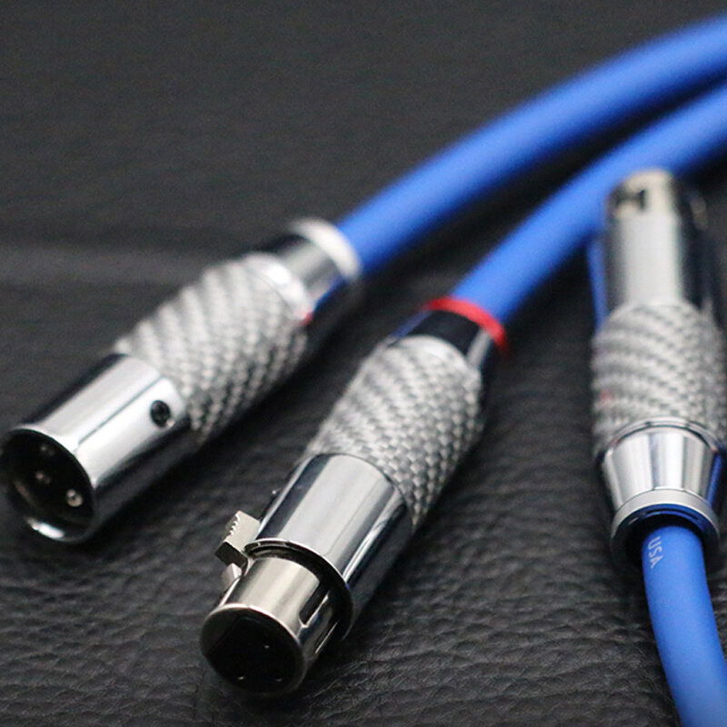 Conector XLR de fibra de carbono de alta fidelidad, cable de luz transparente, amplificador de Audio, reproductor de CD y DVD, altavoz, cables equilibrados de interconexión XLR