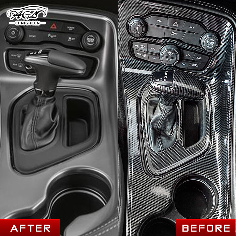 1 buah Gear Shift Panel meliputi dekorasi Trim aksesoris untuk Dodge Challenger 2015-2020