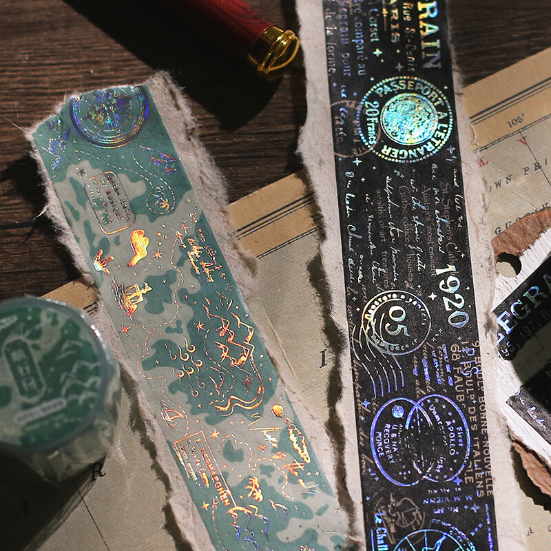Fantasie Astrolabium Sterne Mond Planeten Laser Heißer Silber Dekorative Masking Washi Tape Klebeband DIY Scrapbooking Aufkleber Label